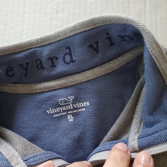 Vineyard Vines Callao/Peru Preppy Pullover Quarter Zip Light Grey XL - Picture 9 of 15